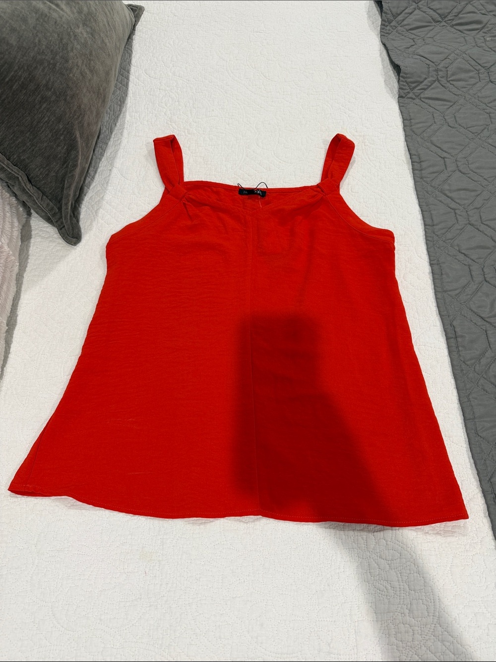 Papermoon Red Sleeveless Square-Neck Tank Top